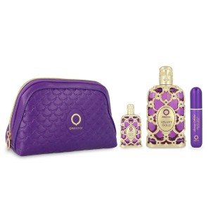 Orientica Set Luxury Collection Velvet Gold 4 pzs 80 ml /7.5 ml / Rellenable 7.5 ml / Bolsa Dama