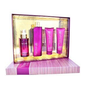 Perry Ellis Set  18 Orchid 4pzs 100ml Edp Spray/ Body Lotion 90ml/ Shower Gel 90ml/ Body Mist 118ml Spray Dama